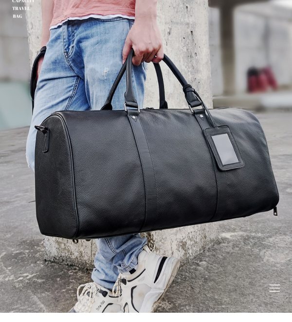 Vintage Style Leather Duffel Bag - Image 3