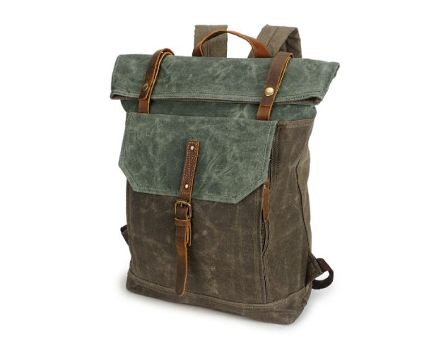 Vintage Canvas Leather Travel Backpack - Image 2