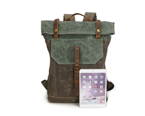 Vintage Canvas Leather Travel Backpack - Image 3