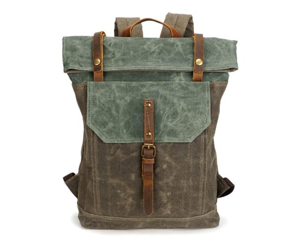 Vintage Canvas Leather Travel Backpack